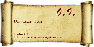Oancsa Iza névjegykártya